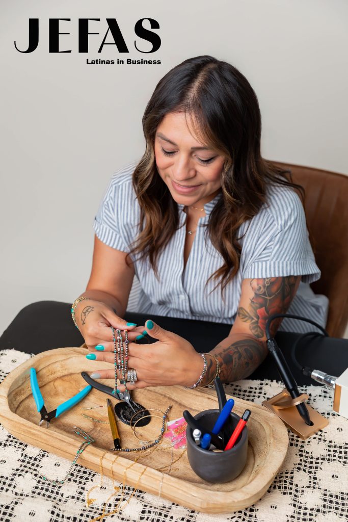 Blanca Ponce Dominguez, owner of B's Everlasting Permanent Jewelry. Photo by Jasmin Adriana González, JEFAS Magazine